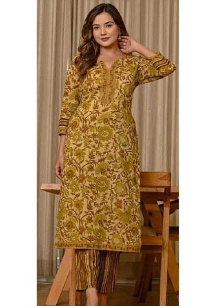 Naisha K 286 Cotton Embroidered Kurti With Bottom Best Wholesale Shop In Surat
